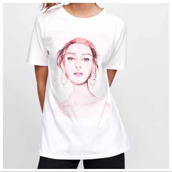 Zara | Tops | Nwt Zara Face Print 
